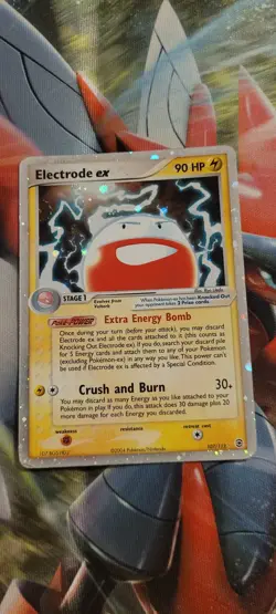Pokemon TCG Electrode EX (W/SWIRL!) Fire Red & Leaf Green 107/112 Holo Foil Card - Image 1
