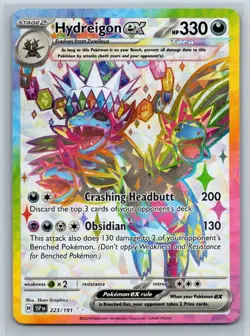 Hydreigon ex 223/191 Surging Sparks Full Art Holo Pokemon Card - Image 1