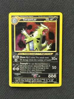 Tyranitar 12/75 Neo Discovery Holo Rare Pokemon Card - Image 1
