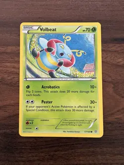 Volbeat 17/160 - LP - XY Primal Clash Pokemon Card - Tomokazu Komiya Art NM - Image 1