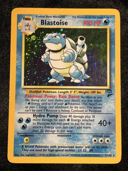 Pokemon WOTC Card - Blastoise - Base Set 2 - Holo Rare - 2/130 -LP - Image 1