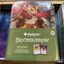 Magic The Gathering Bloomburrow Tin (2 Promo Cards, 5 Play Booster Packs) Mouse - Image 1