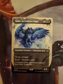 MTG Maha, Its Feathers Night (Borderless) - Bloomburrow (NM) - Image 1