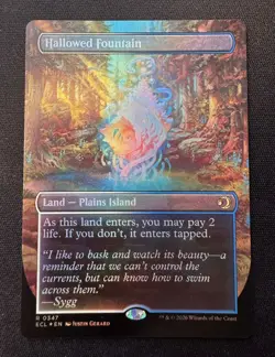 🌈 Hallowed Fountain - Borderless FOIL - MTG #347 Lorwyn Eclipsed - NM/M - Image 1