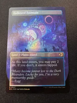 🌈 Hallowed Fountain - Borderless FOIL - MTG #347 Lorwyn Eclipsed - NM/M - Image 2