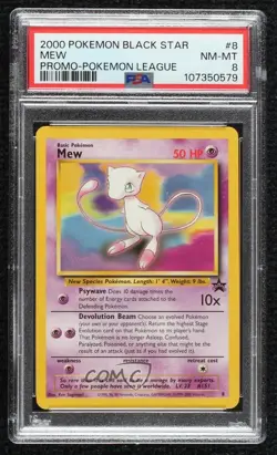Mew (Pokemon League) WOTC Black Star Promo PSA 8 2000 - Image 1