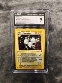 1999 Pokemon Fossil 1st Edition Magneton 11/62 Holo CGC 9 MINT WotC Vintage - Image 1