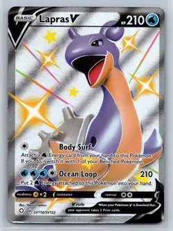 Pokemon TCG Lapras V Shining Fates SV110/SV122 Holo Shiny Holo Rare - Image 1
