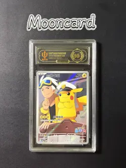 APH Black 10* Pokemon Chinese Captain Pikachu Full Art 2025 CBB1C 07 09/09 Gem 1 - Image 1