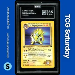 2000 POKEMON GYM CHALLENGE 1ST EDITION #28/132 LT. SURGE'S JOLTEON TAG 8.5 - Image 1