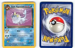 DARK VAPOREON 45/82 UNCOMMON TEAM ROCKET POKEMON MP 1st edition - Image 1