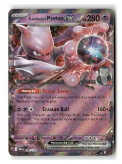 Team Rocket's Mewtwo ex 081/182 Double Rare Destined Rivals Pokemon Near Mint - Image 1