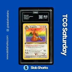 1999 POKEMON FOSSIL 1ST EDITION #19/62 DRAGONITE TAG 8.5 - Image 1