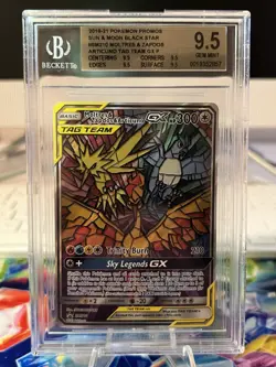 2019 POKEMON HIDDEN FATES ETB MOLTRES ZAPDOS & ARTICUNO GX PROMO BGS 9.5 - Image 1