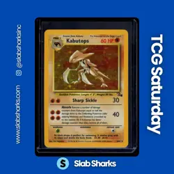 1999 POKEMON FOSSIL #9/62 KABUTOPS HOLO RARE - Image 1