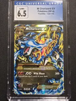 2014 POKEMON XY FLASHFIRE ULTRA RARE 108/106 M CHARIZARD EX CGC 6.5 - Image 1