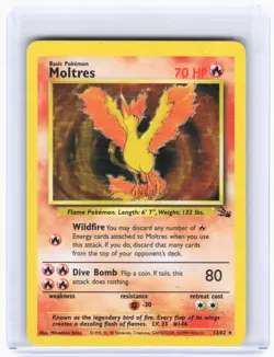 1999 Pokemon—Moltres #12/62 Fossil—Rare Holo [Damaged] - Image 1