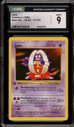 Pokemon Jynx Base Set Shadowless 1st Edition #31 CGC 9 Mint - Image 1