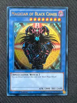 Yugioh Magician of Black Chaos 1st Edition Ultra Rare YGLD-ENC01 NM - Image 1