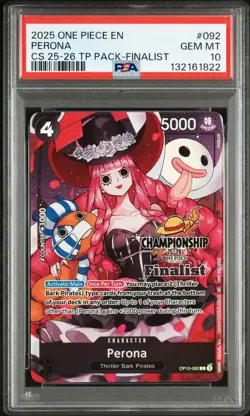 2025 ONE PIECE CHAMP 25-26 TOP PLAYER PACK FINALIST #092 PERONA PSA 10 - Image 1