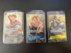 3x ONE PIECE TIN PROMO SET Vol 2 - THREE BROTHERS Promos English P-075,074,& 073 - Image 1