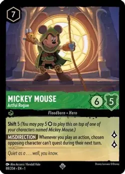 Mickey Mouse - Artful Rogue - Super Rare-Disney Lorcana - The First Chapter - Image 1
