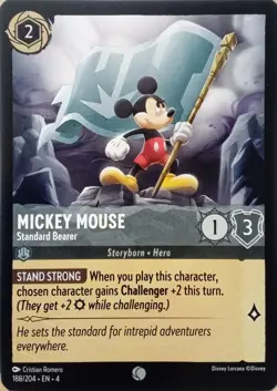 188/204 MICKEY MOUSE STANDARD BEARER URSULAS RETURN COMMON DISNEY LORCANA CARD - Image 1