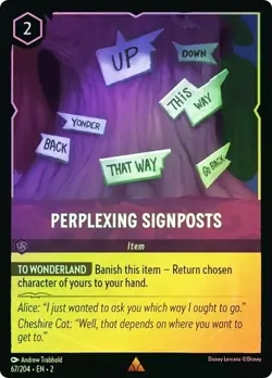 Disney Lorcana PERPLEXING SIGNPOSTS 67/204 COLD FOIL HOLO Rise of the Floodborn - Image 1