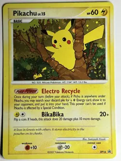 Pikachu DP16 Diamond and Pearl Holo 2007 Pokemon Card Black Star Promo LP Clean - Image 3