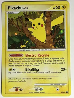 Pikachu DP16 Diamond and Pearl Holo 2007 Pokemon Card Black Star Promo LP Clean - Image 4