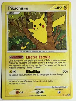 Pikachu DP16 Diamond and Pearl Holo 2007 Pokemon Card Black Star Promo LP Clean - Image 5