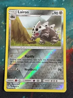 POKEMON LAIRON 124/214 UNCOMMON REVERSE HOLOFOIL UNBROKEN BONDS NM CARD - Image 1