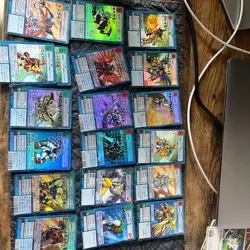 Digimon Card Lot 100+ Mostly Shiny Old Cards MetalGurumon Dorumon Gold Text - Image 1
