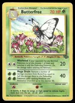 PL 1999 Butterfree 33/64 Uncommon Jungle Set Pokemon Card WOTC - Image 1