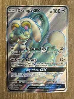 Drampa GX - 142/145 Pokemon Guardians Rising Sun Moon Full Art Rare Card DAMAGED - Image 1