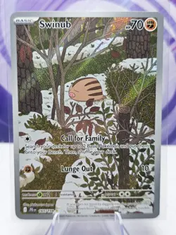 Pokemon Swinub 165/159 Sv09: Journey Together Holo Illustration Rare Card NM - Image 1