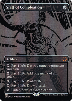 Staff of Compleation (FOIL) x1 - MTG Phyrexia: All Will Be One ONE #358 - Image 1