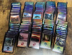 100x FOIL Retro Frame Land Set 10/ea Dominaria Remastered MTG Pack Fresh - Image 1