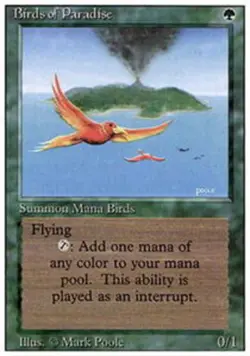 Birds of Paradise 3rd Edition Magic mtg Moderate Play, English x1 - Image 1