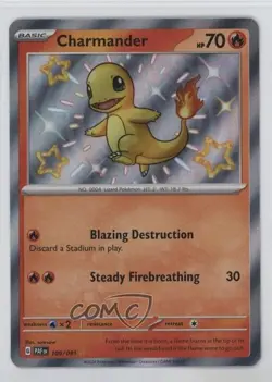 Shiny Rare - Charmander Pokemon Scarlet & Violet Paldean Fates PAF #109 - Image 1
