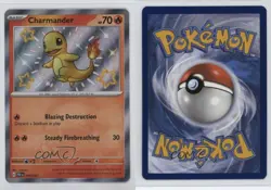 Shiny Rare - Charmander Pokemon Scarlet & Violet Paldean Fates PAF #109 - Image 3