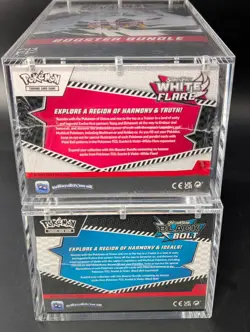 2x Pokemon SV10.5 Black Bolt White Flare Sealed Booster Bundle Display W/Acrylic - Image 3
