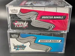 2x Pokemon SV10.5 Black Bolt White Flare Sealed Booster Bundle Display W/Acrylic - Image 4