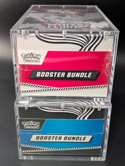 2x Pokemon SV10.5 Black Bolt White Flare Sealed Booster Bundle Display W/Acrylic - Image 5