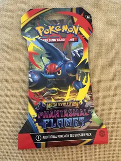 1 x Sleeved Pokemon TCG Phantasmal Flames Booster Pack Mega Evolution 2025 - Image 1