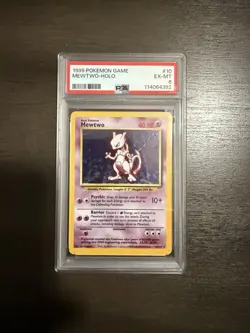 Pokemon 1999 Mewtwo 10/102 Base Set Unlimited Holo Rare - TCG: PSA 6 EX-MT - Image 1
