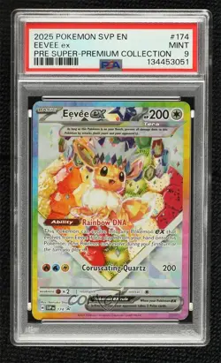 Eevee ex Pokemon Scarlet & Violet Black Star Promo PSA 9 MINT - Image 1