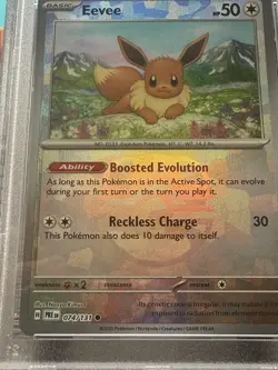 2025 Pokemon Prismatic Evolutions EEVEE MASTER BALL Reverse Holo 074/131 PSA 9 - Image 3
