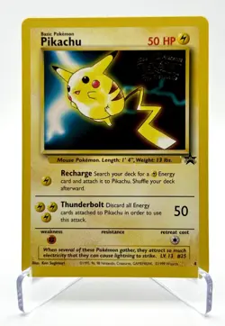 1999 Pokemon TCG Pikachu WB Movie Promo #4 Black Star Vintage No Holo - Image 1