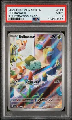 2024 POKEMON SCR EN-STELLAR CROWN ILLUSTRATION RARE #143 BULBASAUR PSA 9 - Image 1